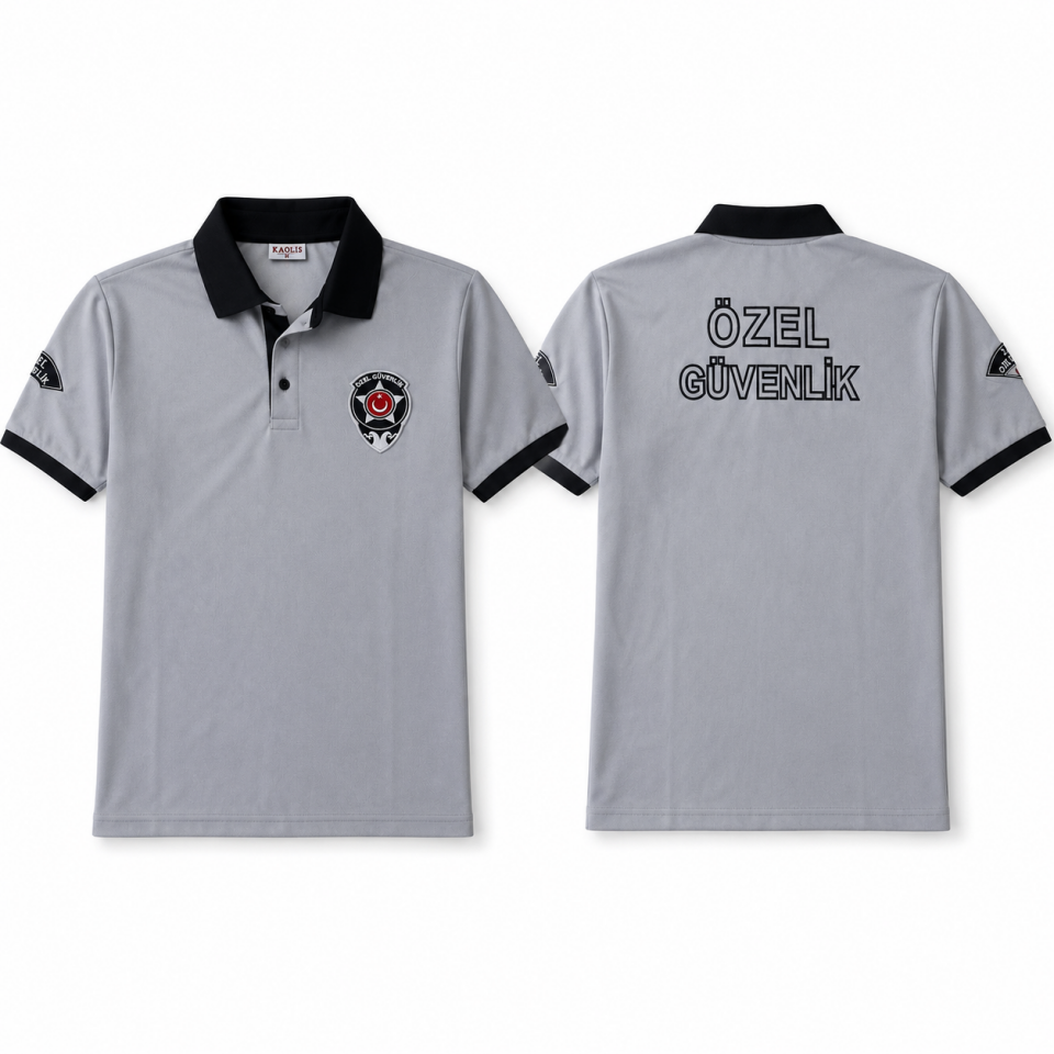 Siyah Özel Güvenlik Polo Yaka Tişört
